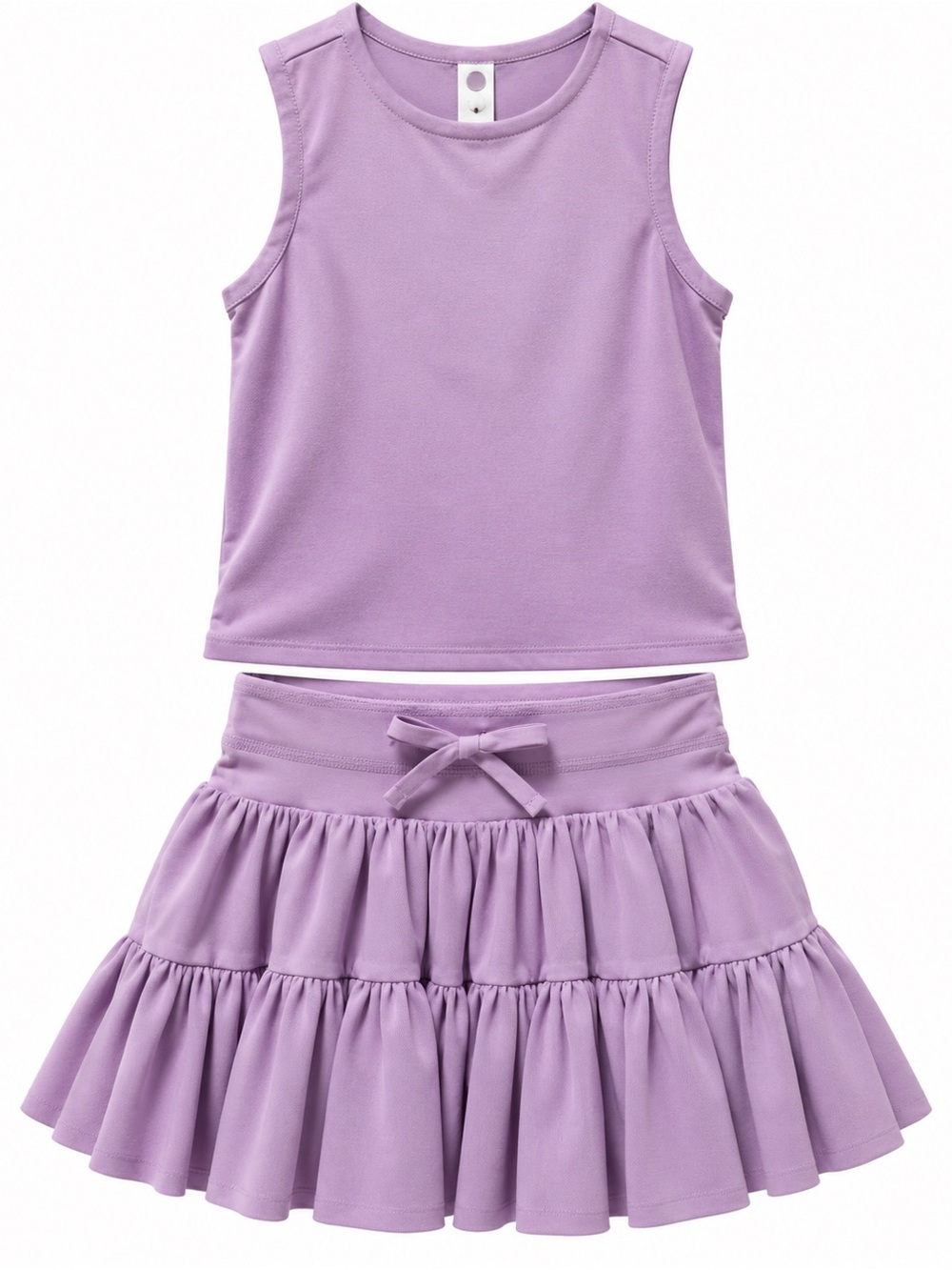 NWT Yogalicious 2-Piece Tank Top & Ruffle Skort Set Pastel Lilac Size M $60